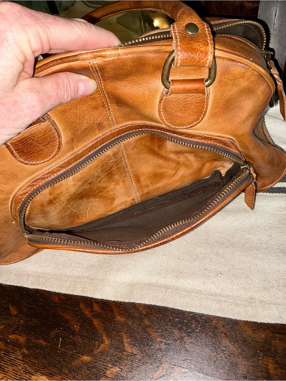 Bed Stu Leather Angie Shoulder Bag Crossbody Tan Rustic MSRP $325 - Picture 13 of 15
